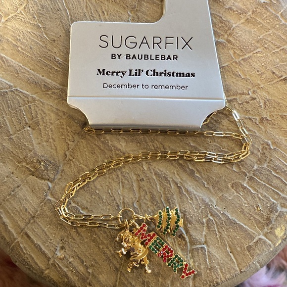 SUGARFIX by BaubleBar Joy to the World Joyful Merry Christmas Holiday Necklace - Picture 13 of 14